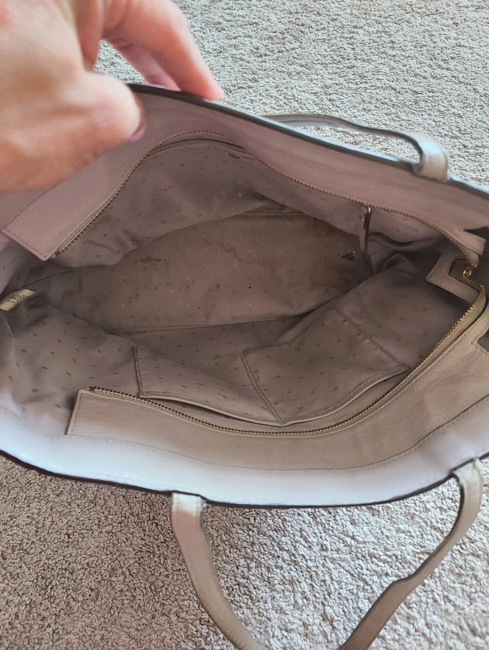 Kate Spade Gray Leather Tote Bag